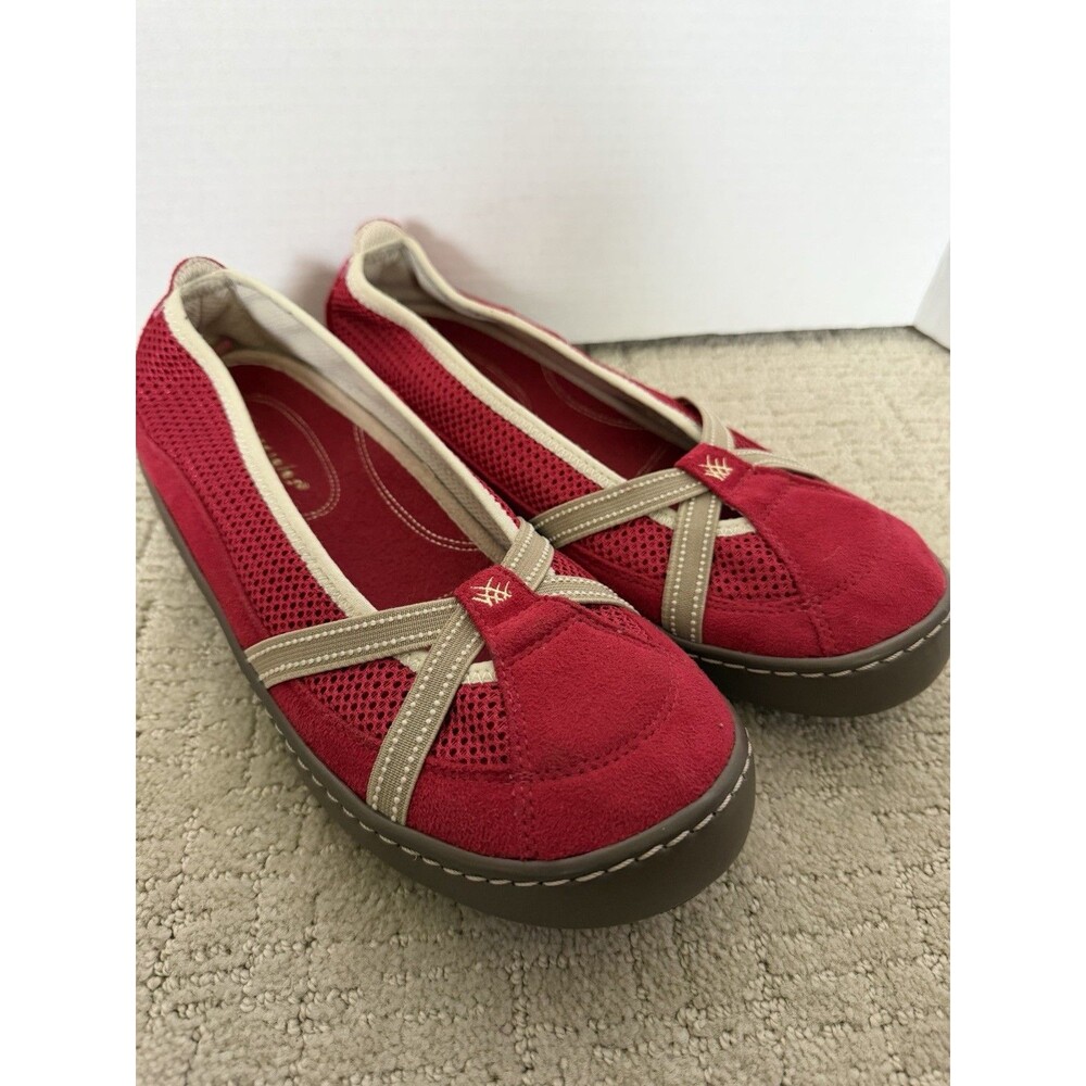 Terrasoles Echo Shoes Women’s 10 Red Cross Cross Sporty Flats